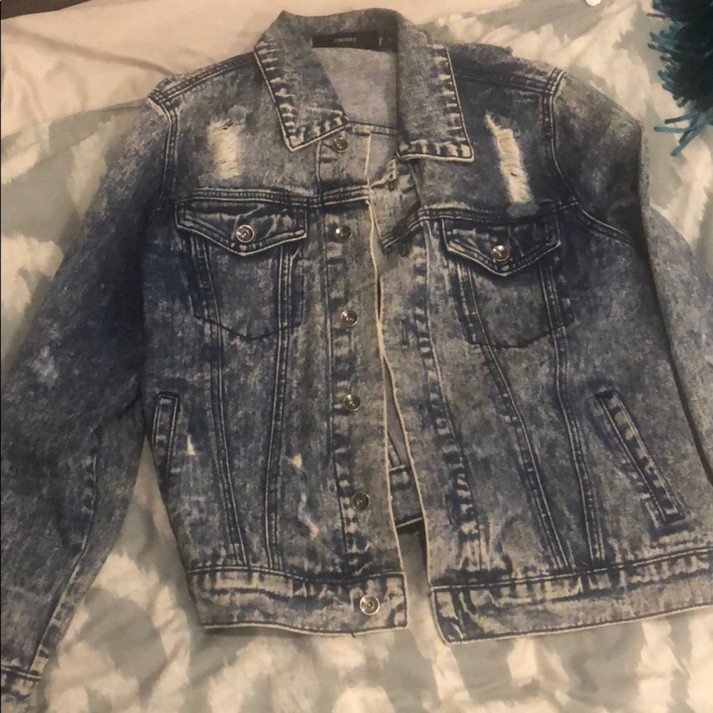 Size medium ripped denim forever 21 jean jacket